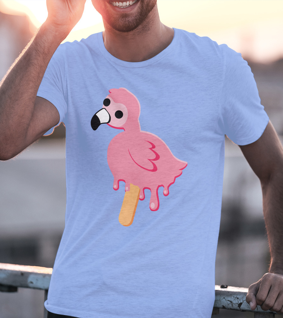 Flamingo Popsicle Melting Drip T-Shirt
