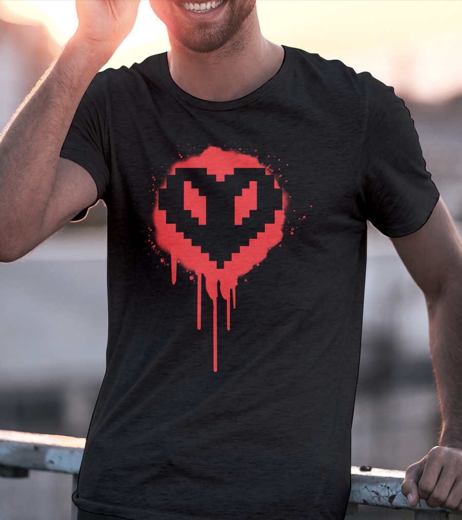 Philza Red Pixel Heart Drip T-Shirt