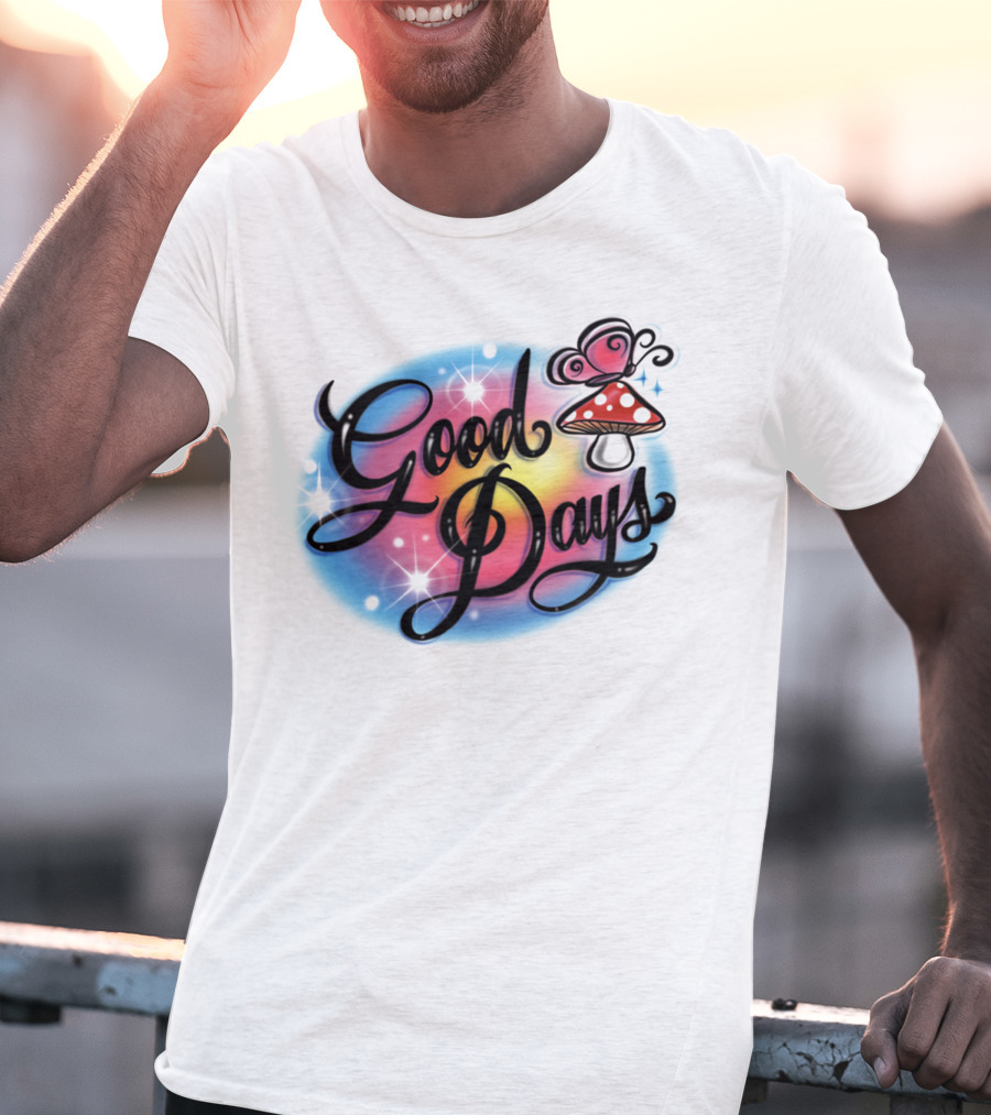 Good Days Mushroom Psychedelic Retro Vibe T-Shirt