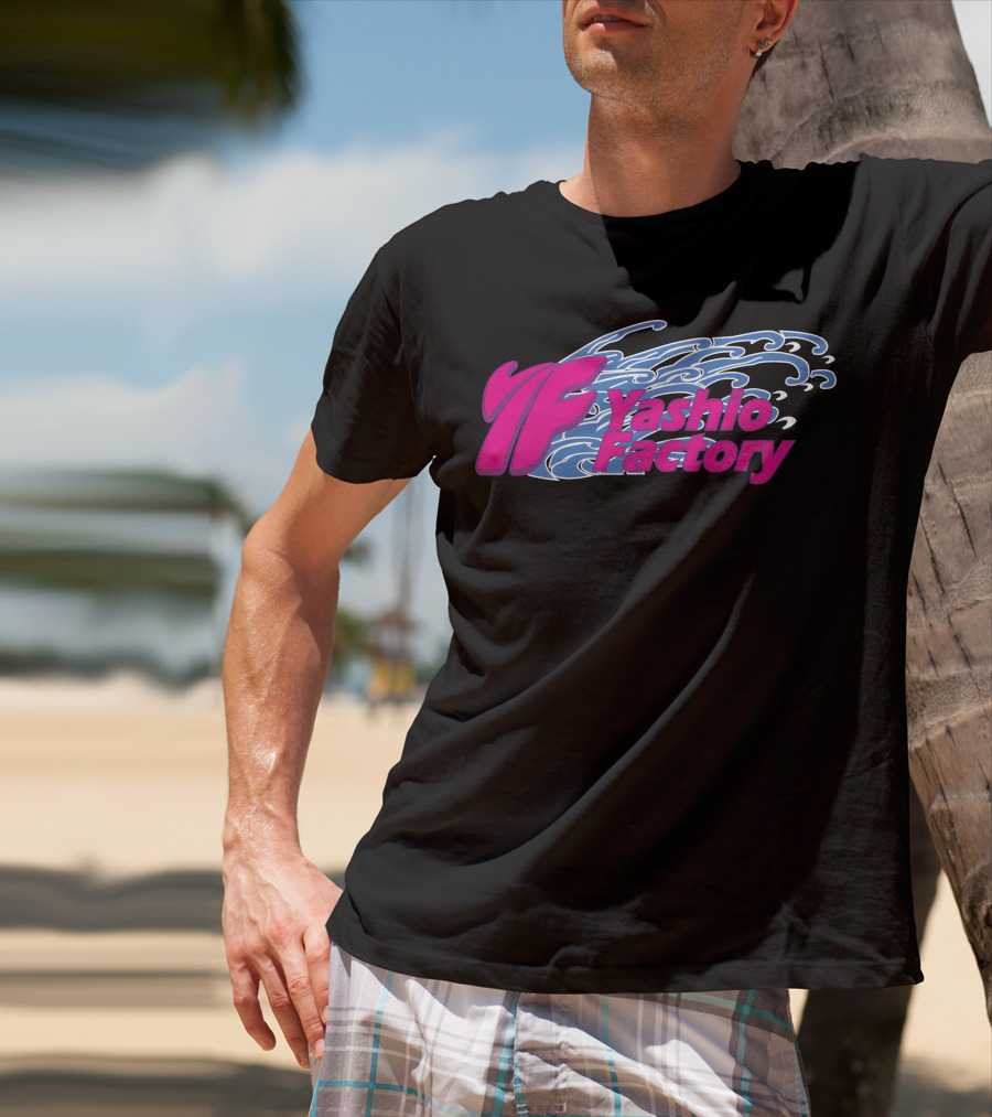 Yashio Factory Pink And Blue Wave T-Shirt