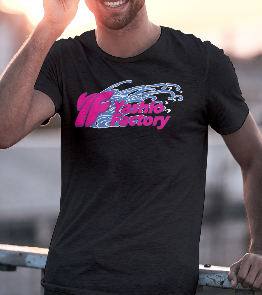 Yashio Factory Pink And Blue Wave T-Shirt