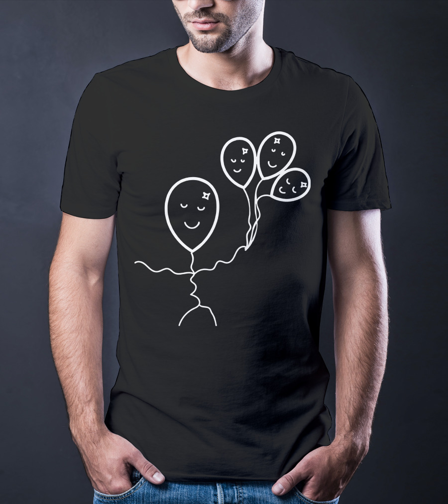 Scribbuls Happy Balloon Faces Collection T-Shirt