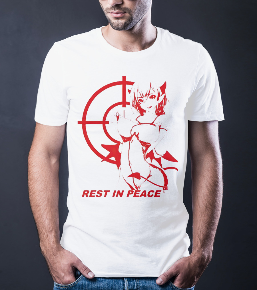 REST IN PEACE Drippin So Pretty Merch Anime Character Target Devil Horns Tail T-Shirt