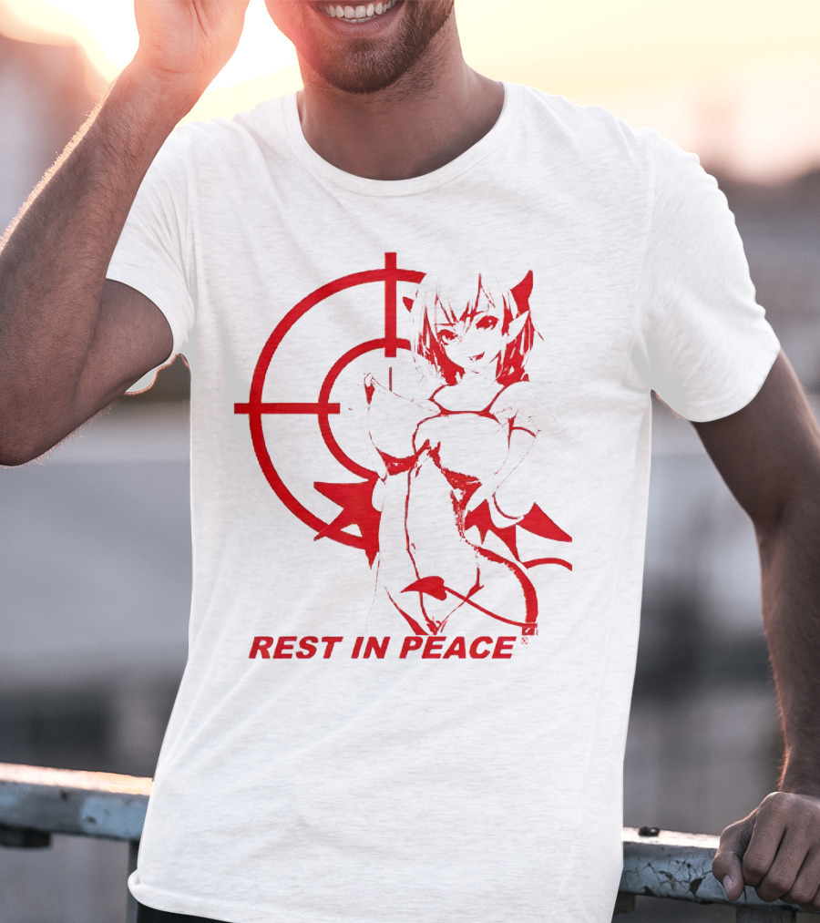 REST IN PEACE Drippin So Pretty Merch Anime Character Target Devil Horns Tail T-Shirt