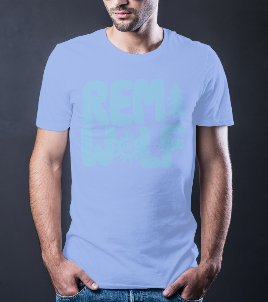 REM WOLF Pine Tree Sun Face T-Shirt