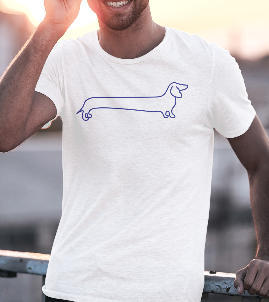 Molly Baz Merch Line Drawing Dog Blueprint T-Shirt