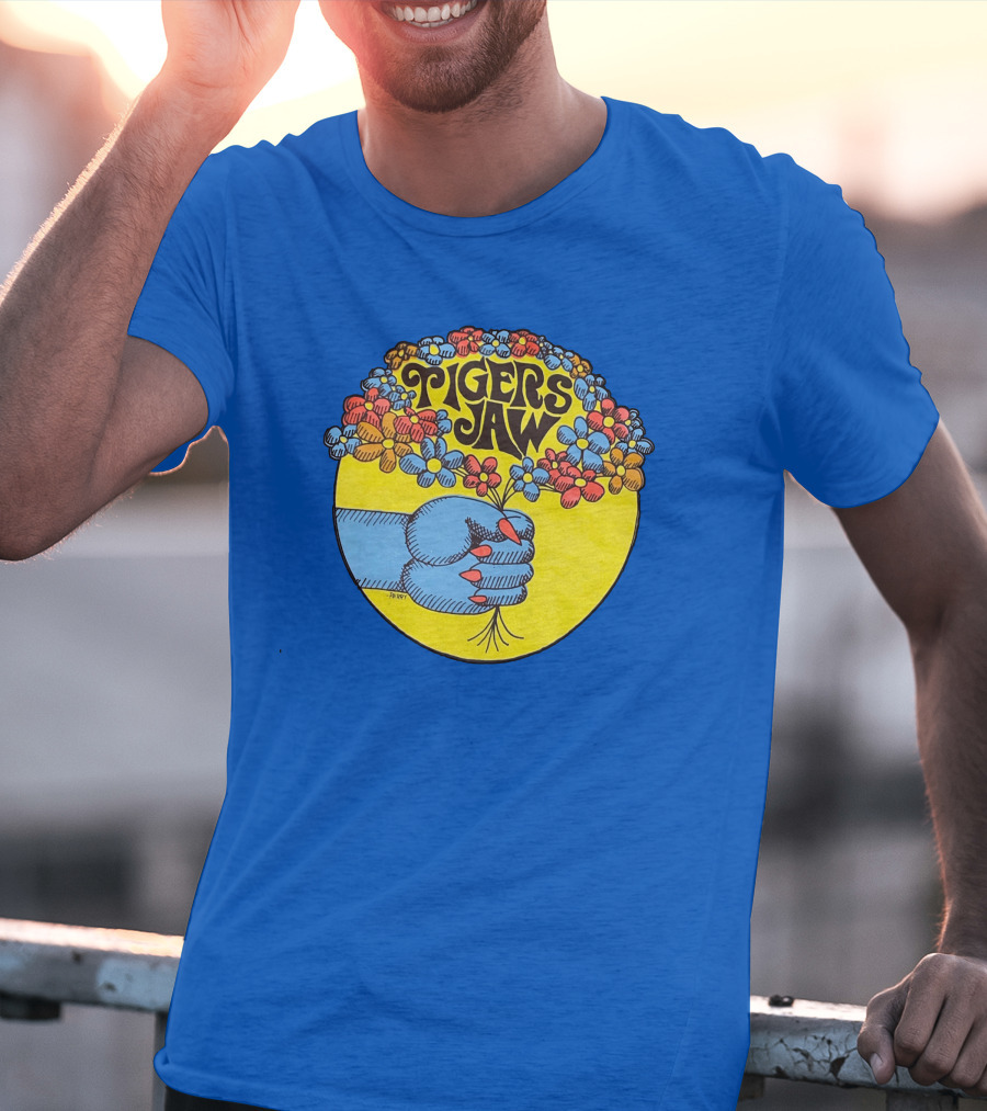 Tigers Jaw Flower Fist Retro Psychedelic Merch T-Shirt
