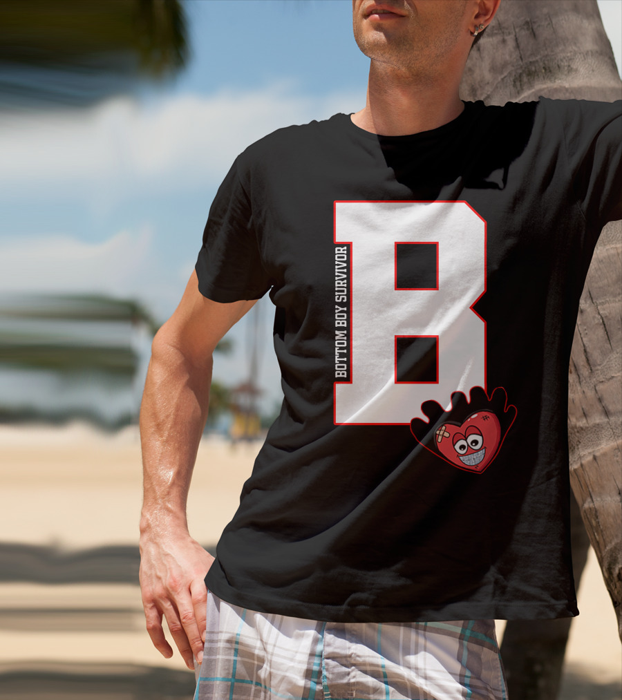 Bottom Boy Survivor B With Cartoon Heart T-Shirt
