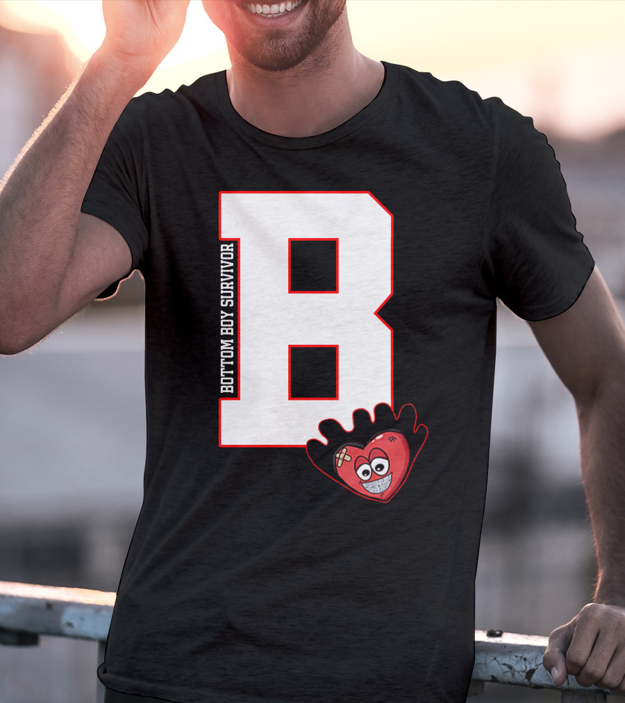Bottom Boy Survivor B With Cartoon Heart T-Shirt