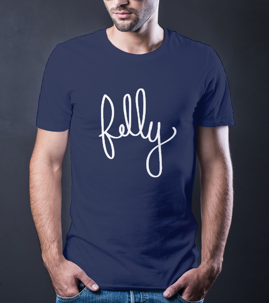 Felly Handwritten Script Navy T-Shirt