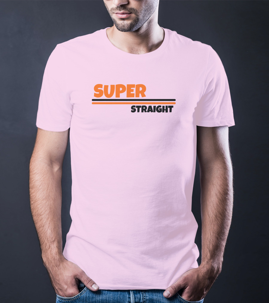 Super Straight Shop Pink Background T-Shirt