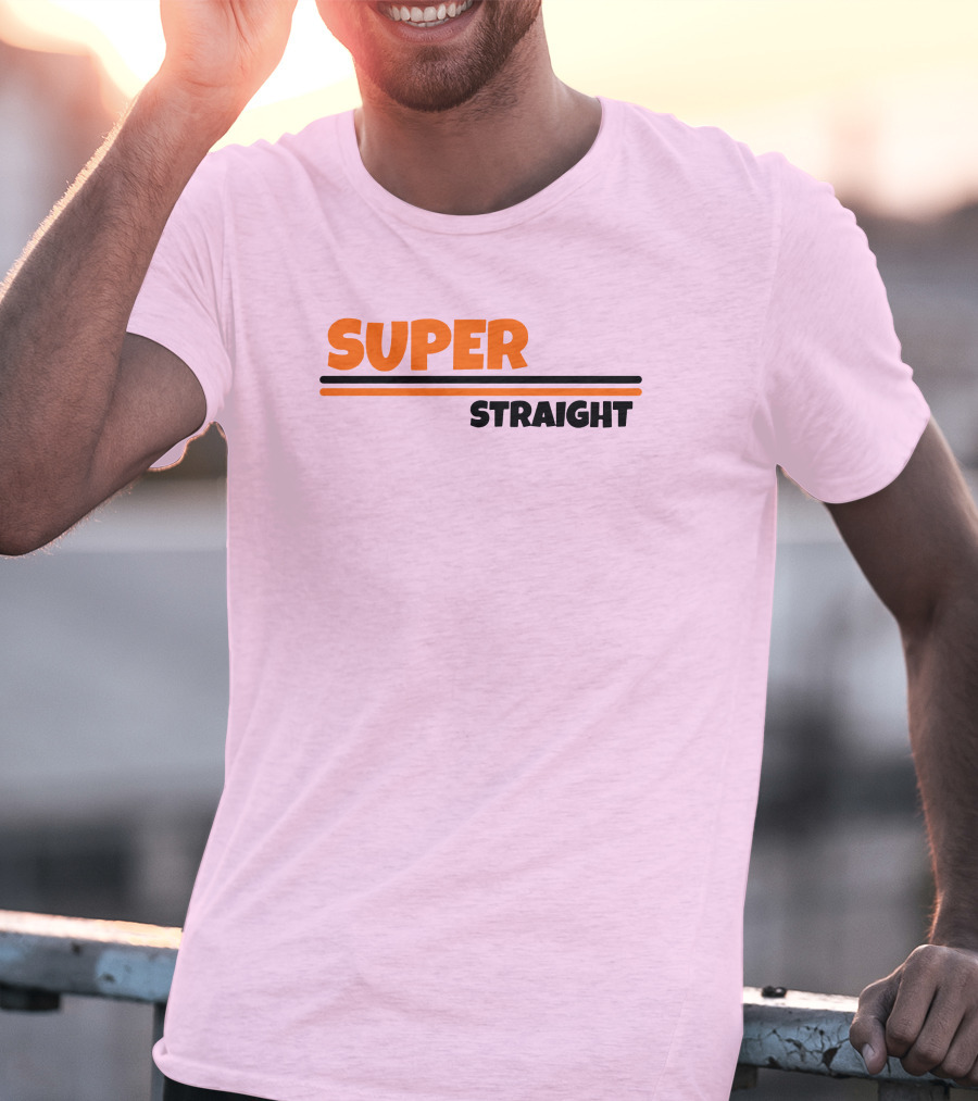 Super Straight Shop Pink Background T-Shirt