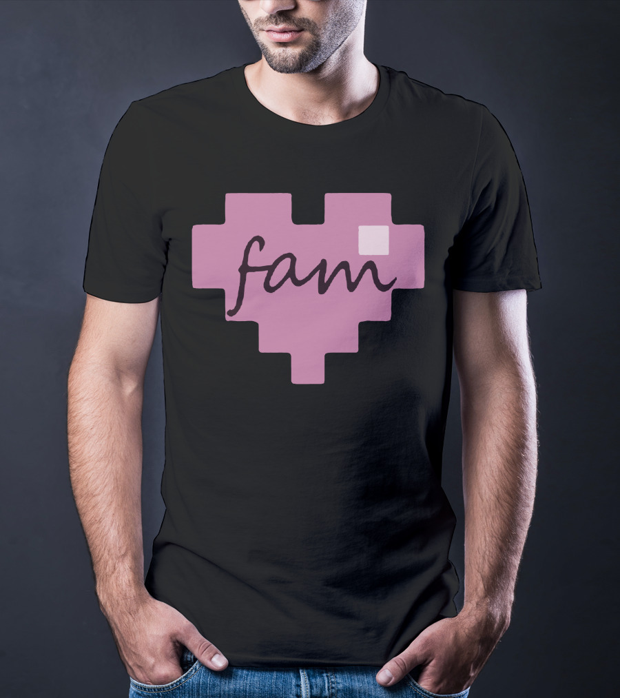 Fufambam Store Pixel Heart Fam T-Shirt