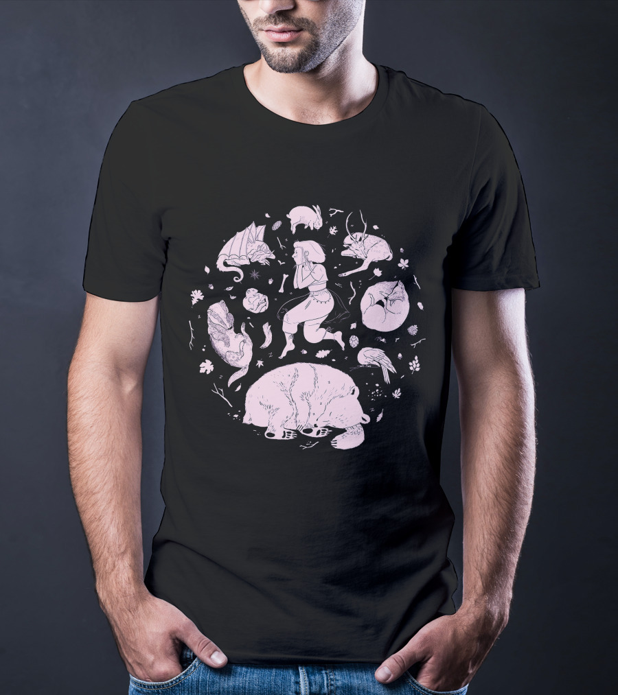 Aurora Shop Fantasy Creatures Dance And Harmony Circle T-Shirt