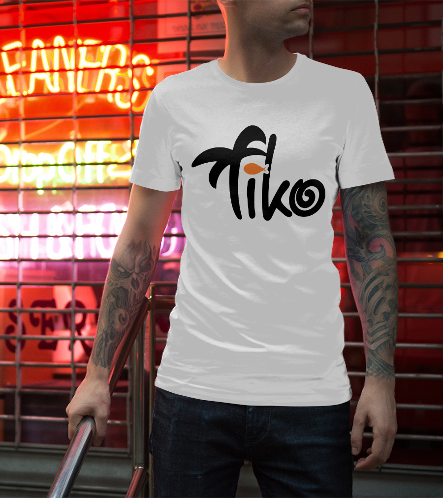 Tiko Fish Logo With Palm Tree T-Shirt