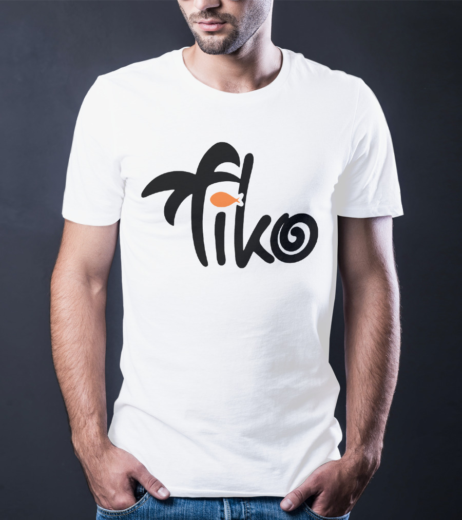 Tiko Fish Logo With Palm Tree T-Shirt