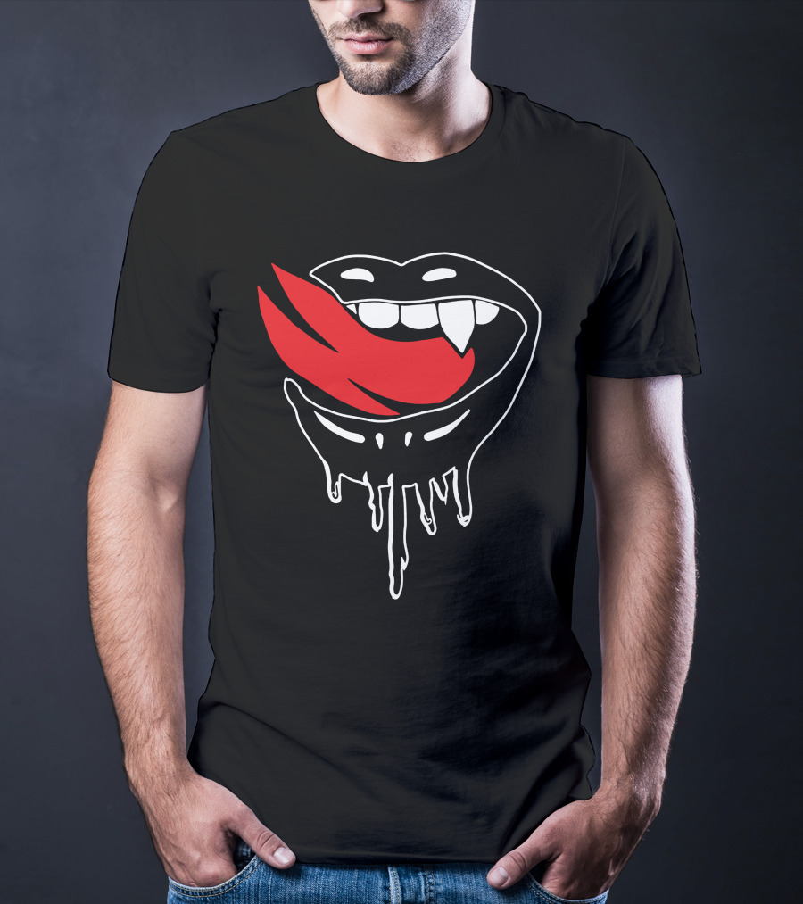 Falling In Reverse Vampire Lips Dripping Design Merch T-Shirt