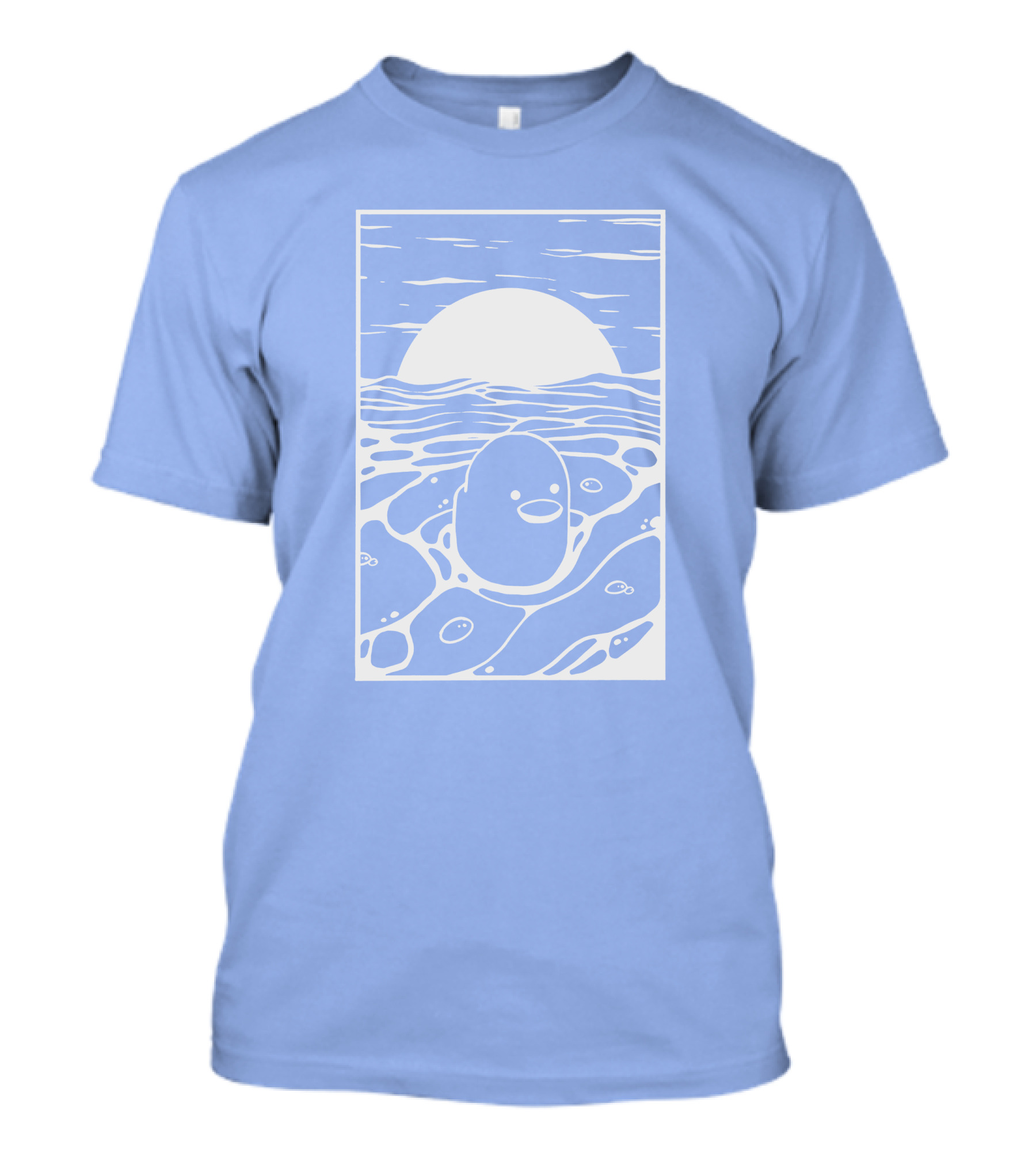 Tubbo By The Sea Shop Duck Sunset Ocean Waves T-Shirt