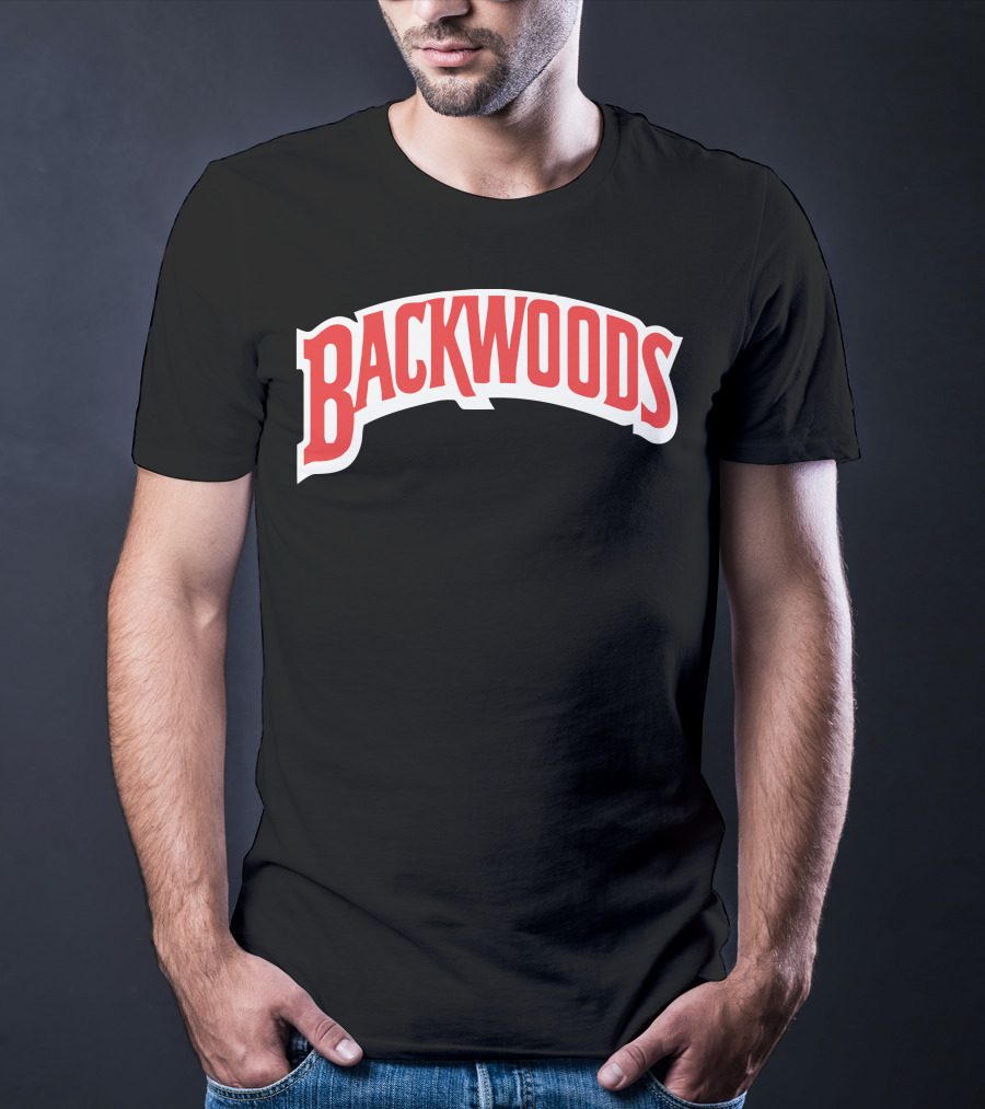 Backwoods Logo Red Arched Text T-Shirt