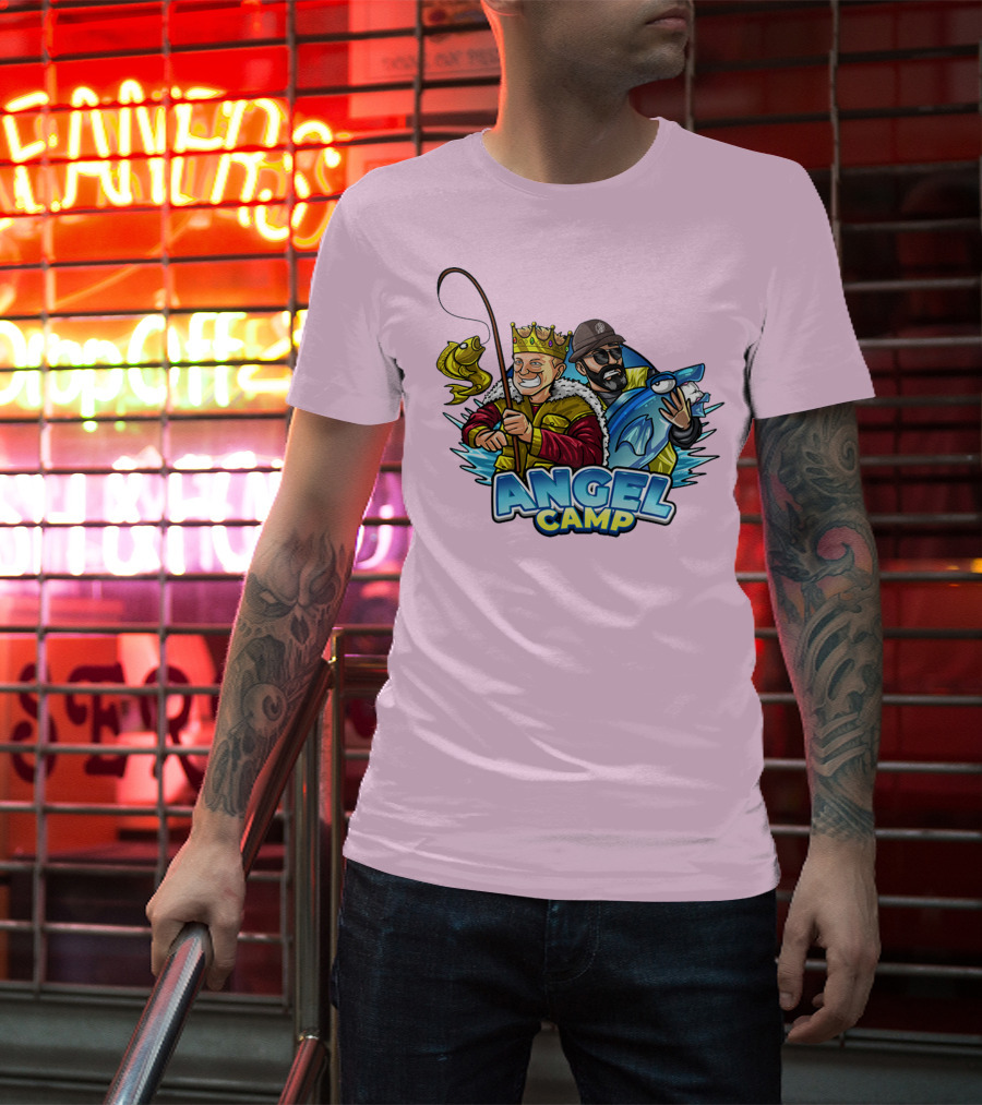 Angel Camp Fishing King And Blue Shark T-Shirt
