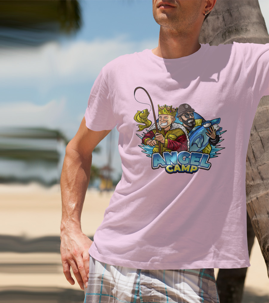 Angel Camp Fishing King And Blue Shark T-Shirt