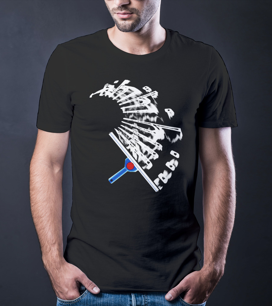 Stamsite Squeegee Abstract Black And White Motion T-Shirt