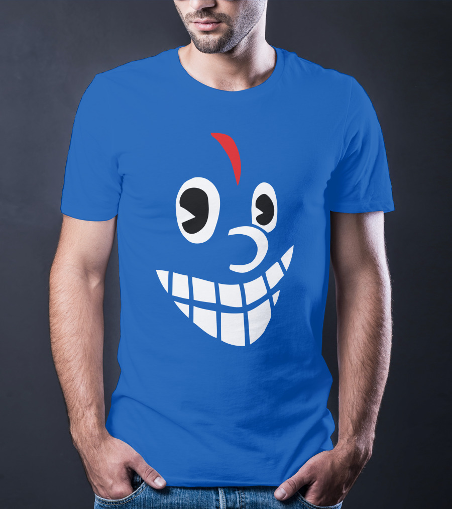 Lil Darkie Merch Blue Face Grin Red Accent T-Shirt