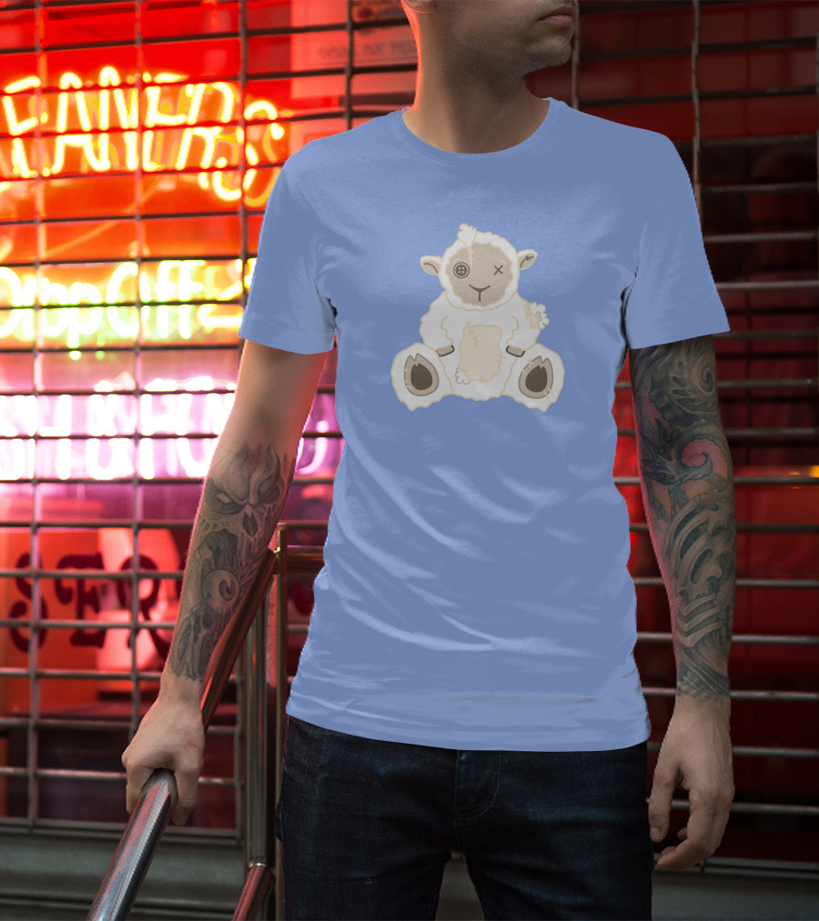 Captain Puffy Merch Sheep Plush Button Eye Patchwork T-Shirt