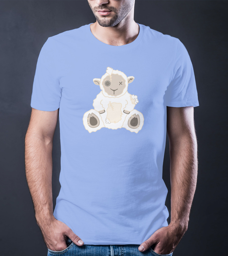 Captain Puffy Merch Sheep Plush Button Eye Patchwork T-Shirt