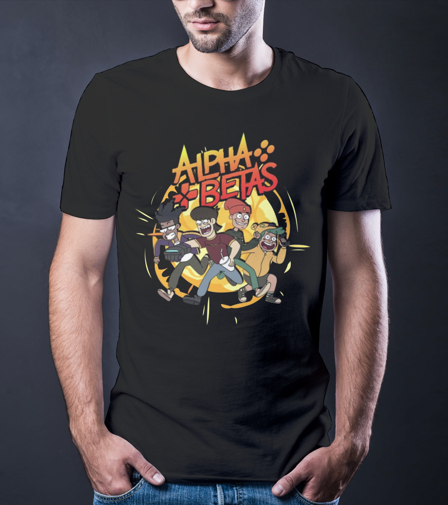 Alpha Betas Animated Characters Action Scene T-Shirt