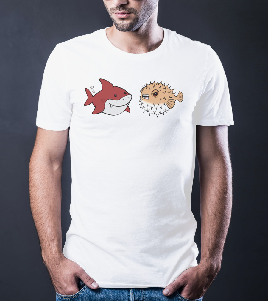 Bonfire Lowkey Anime Merch Shark And Pufferfish Duo T-Shirt