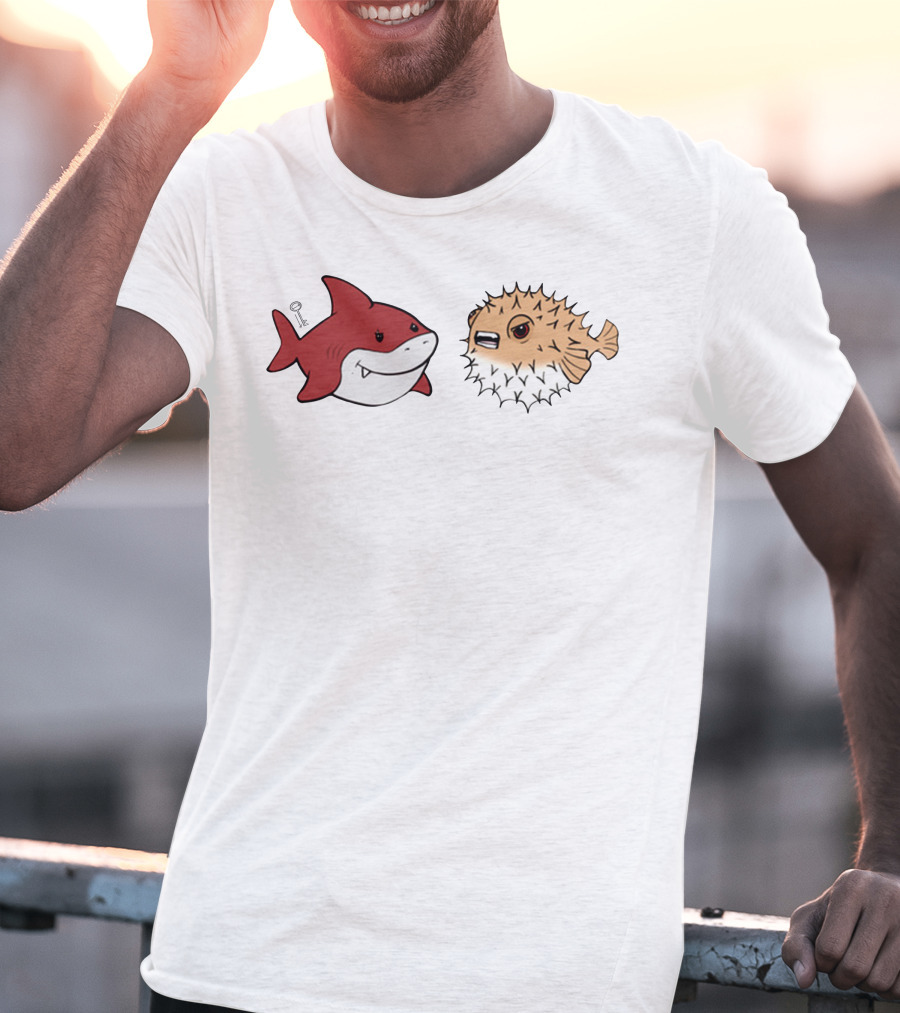 Bonfire Lowkey Anime Merch Shark And Pufferfish Duo T-Shirt