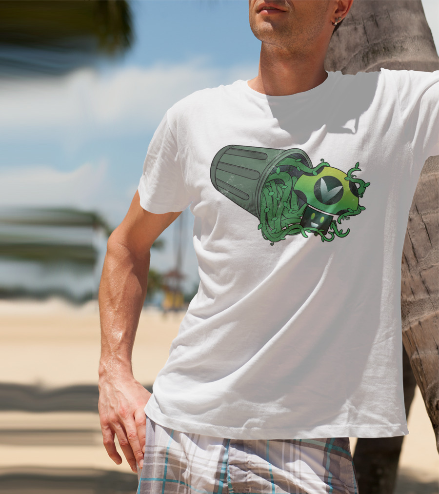 Vinesauce Trash Can With Green Goo And Controller T-Shirt