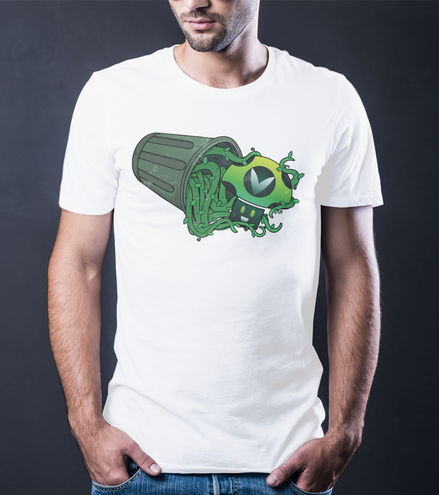 Vinesauce Trash Can With Green Goo And Controller T-Shirt