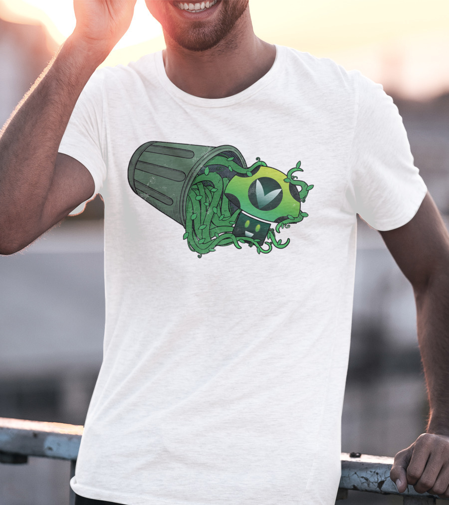 Vinesauce Trash Can With Green Goo And Controller T-Shirt
