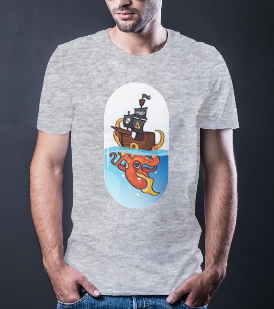 A For Adley Pirate Ship And Orange Octopus Adventure T-Shirt