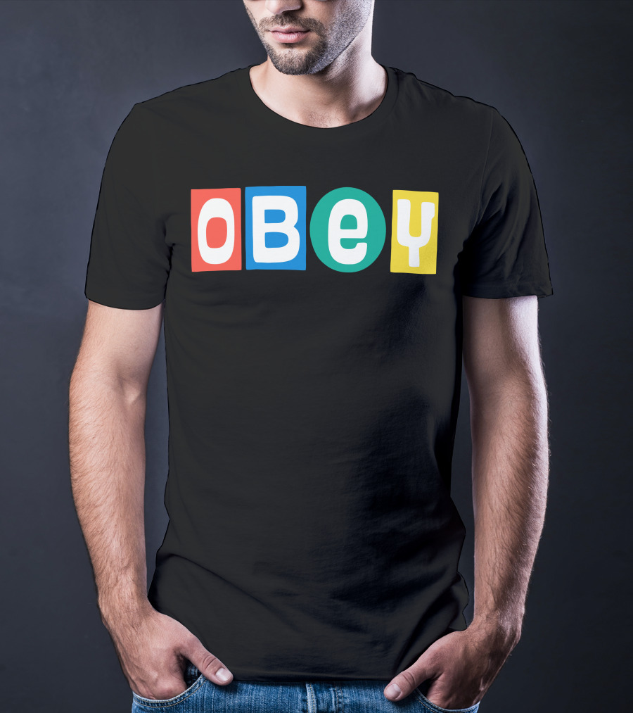 OBEY In Colorful Block Letters T-Shirt
