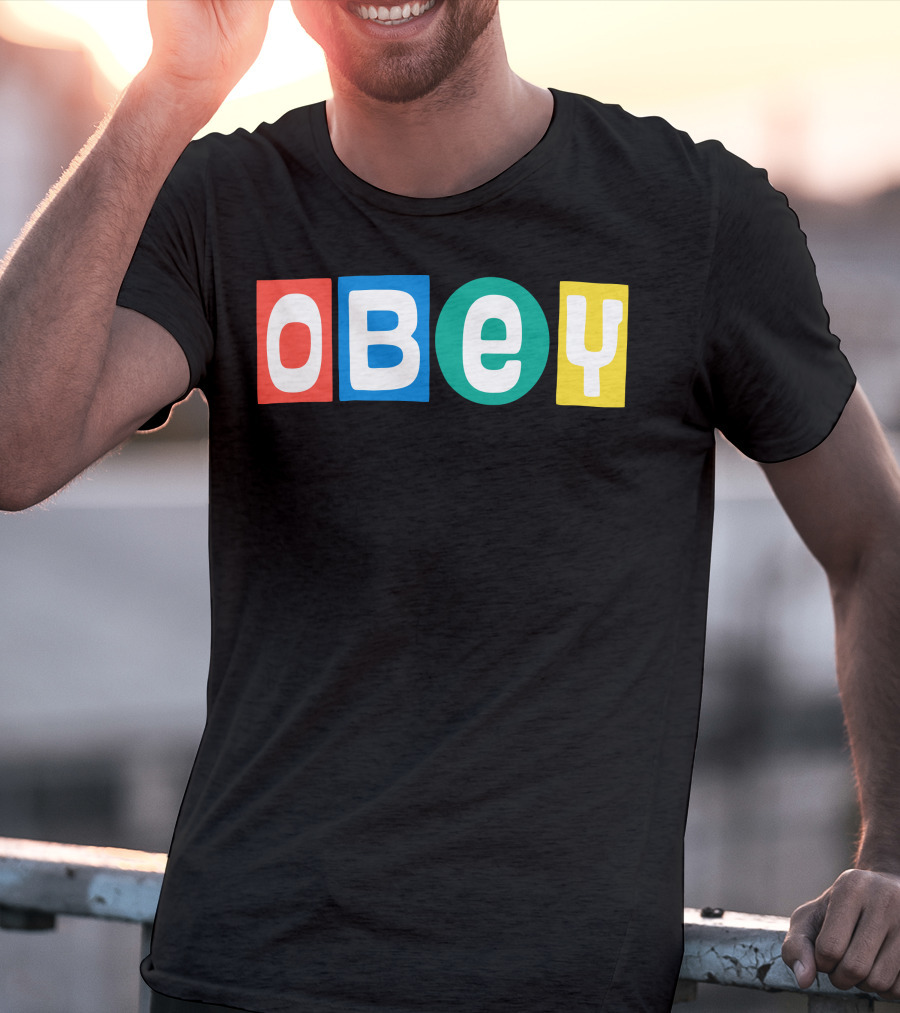OBEY In Colorful Block Letters T-Shirt