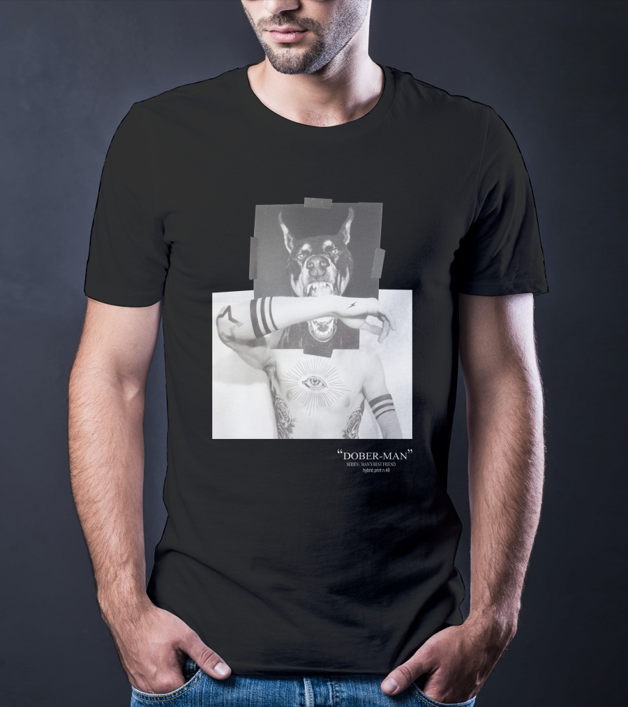 Neil Barrett Dober-Man Sirius Man’s Best Friend Hybrid Print 49 T-Shirt