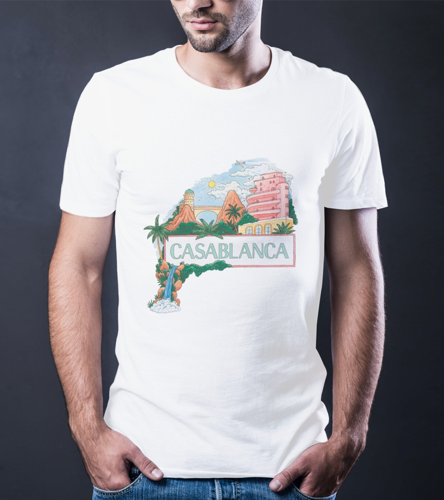 Casablanca Merch Casa Views With Scenic Landscape And Art Deco Elements T-Shirt