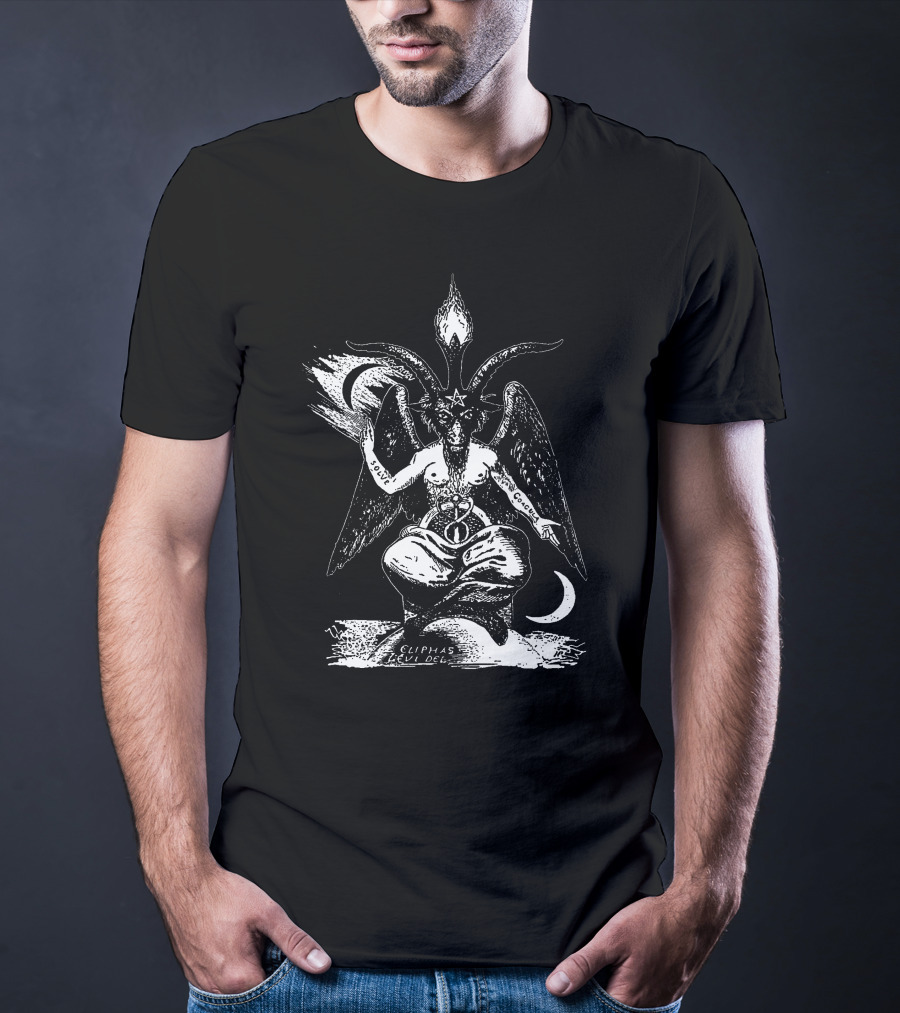 Baphomet Eliphas Levi Symbol With Wings And Crescent Moons T-Shirt