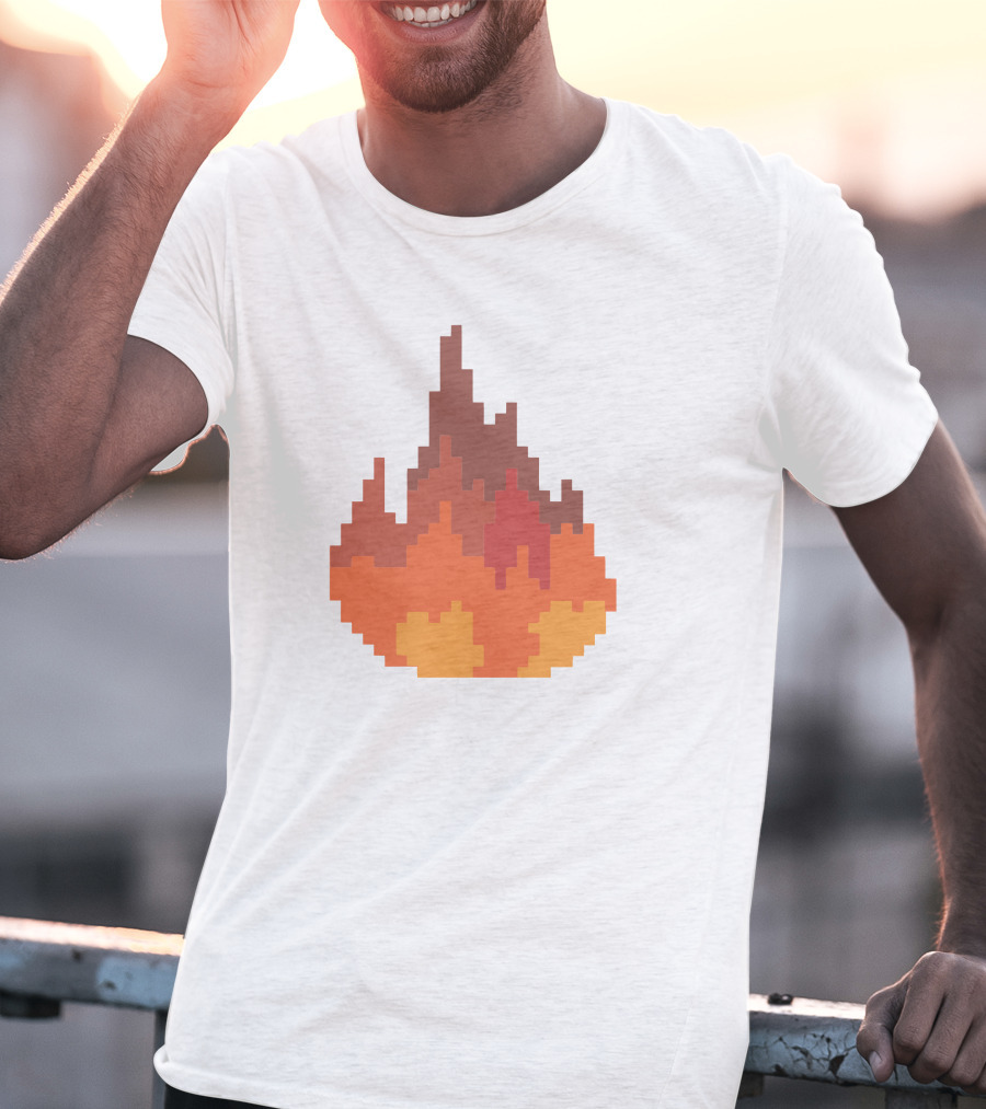Sapnap Merch Fine Pixel Fire Flames T-Shirt