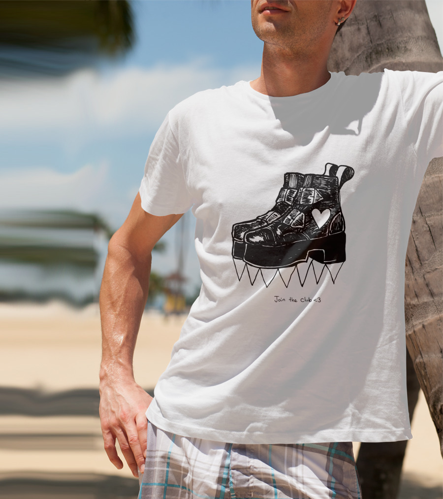 Join The Club Deathstud Boots Merch Heart Platform T-Shirt