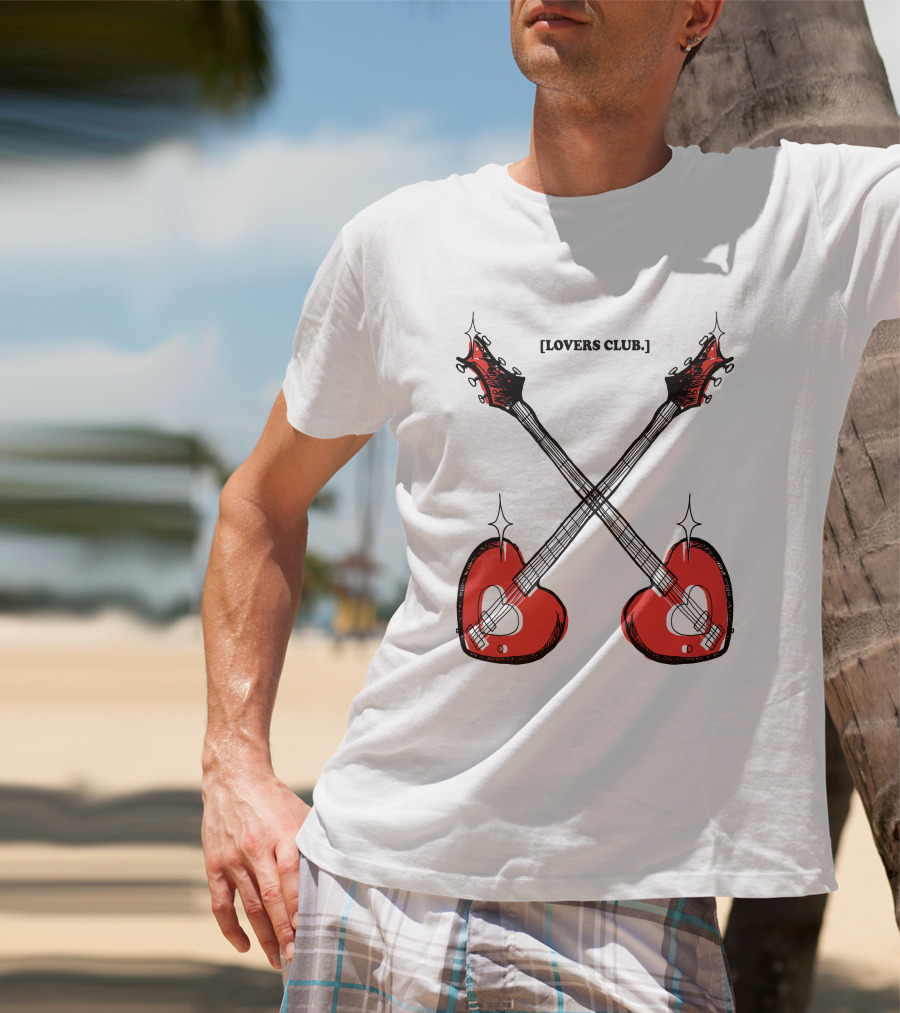 Lovers Club Crossed Heart Guitars T-Shirt