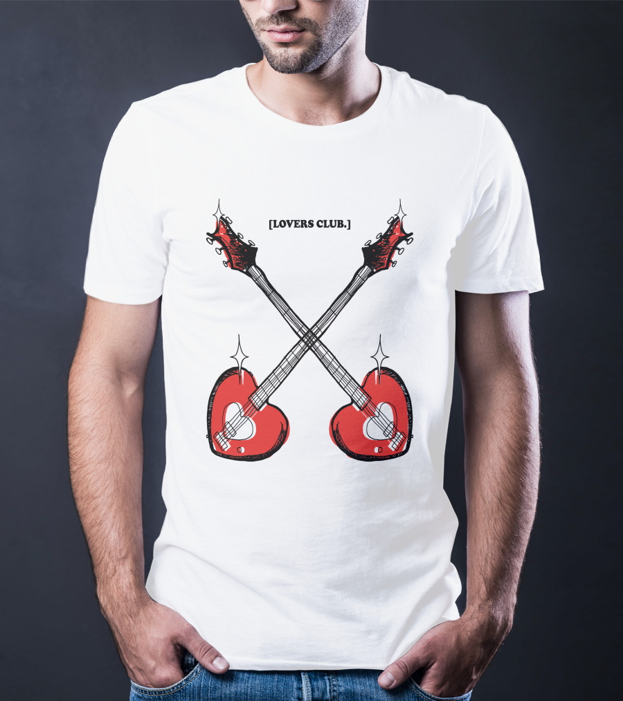 Lovers Club Crossed Heart Guitars T-Shirt