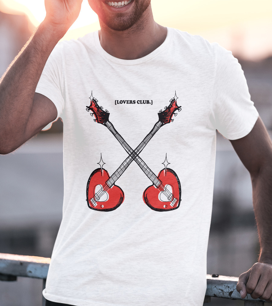 Lovers Club Crossed Heart Guitars T-Shirt
