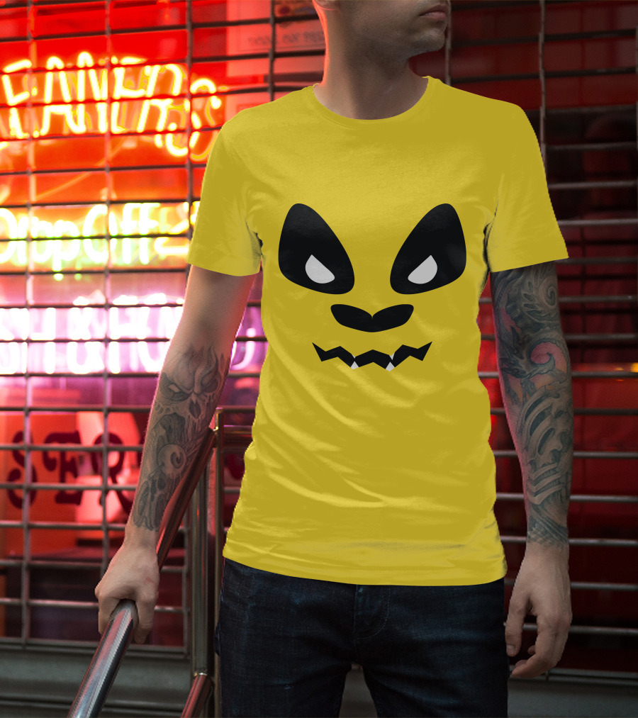 Sapnap Merch Halloween Panda Face Yellow T-Shirt