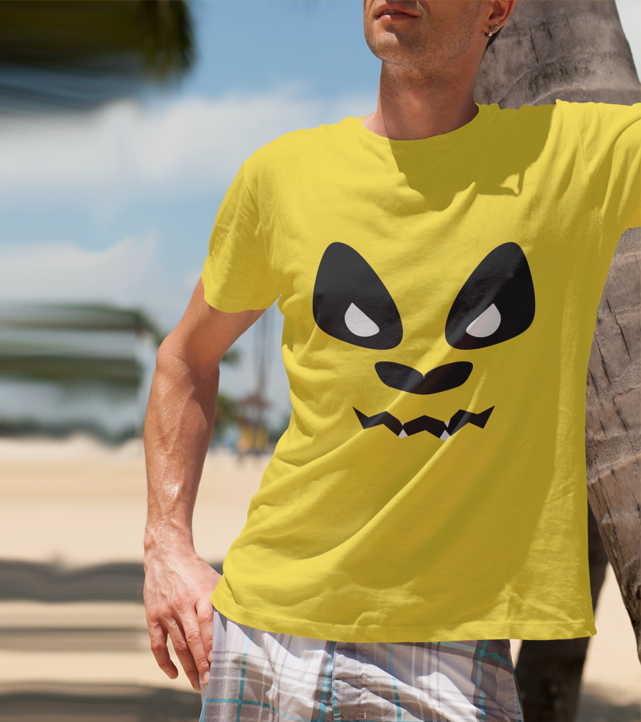 Sapnap Merch Halloween Panda Face Yellow T-Shirt