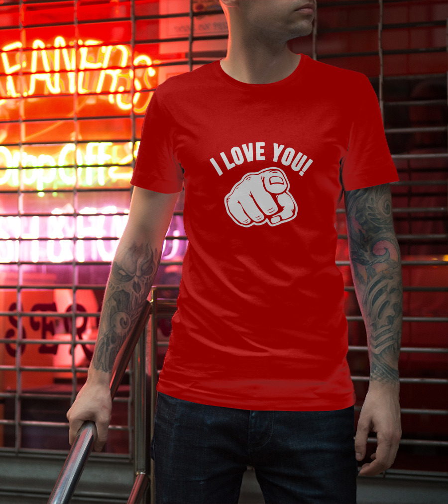 I Love You Fist Motif T-Shirt