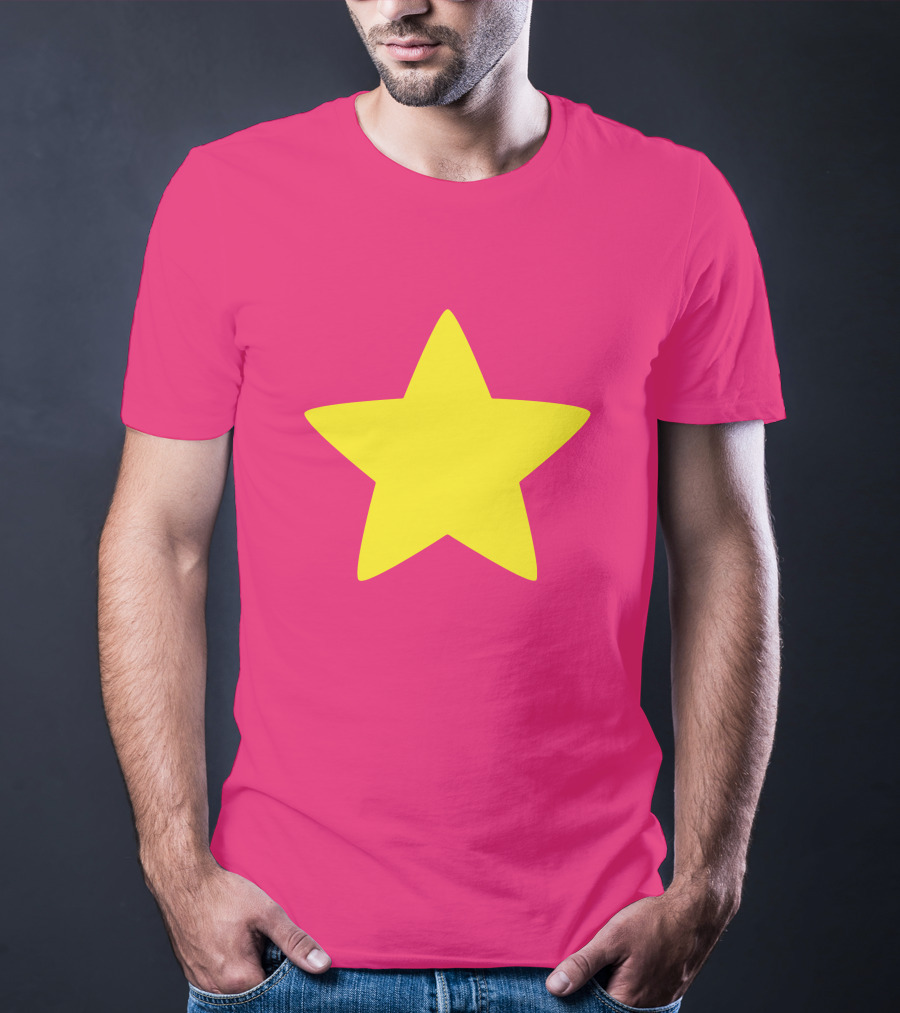 Steven Universe Yellow Star On Pink Background Cosplay T-Shirt